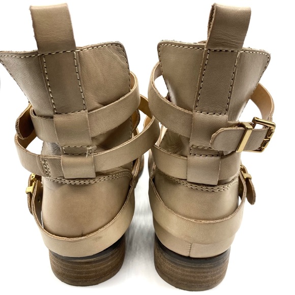 Steve Madden Peladino Beige Cutout Boots Leather Size 8 Shoes Boho Bohemian. - Picture 2 of 8